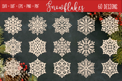 60 Snowflakes laser svg| Christmas Snowflakes ornament Product Image 3