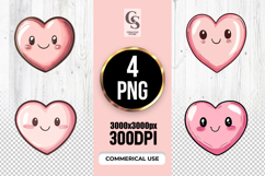 Cute Smiling Heart Cartoon Clipart Sublimation PNG Product Image 1