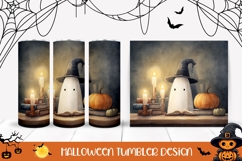 Cartoon Halloween Ghost Tumbler, Kids Halloween Tumbler Wrap Product Image 1