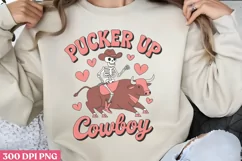Pucker up cowboy PNG, Retro Valentine PNG Product Image 2