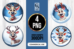 Cute Reindeer Clipart Sublimation PNG Product Image 1