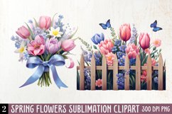 Spring Flowers Sublimation Clipart Product Image 1