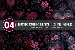 Rustic Gothic Heart Digital Paper Product Image 1