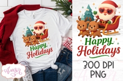 Happy Holidays PNG design, Cute Santa sublimation Design Product Image 2