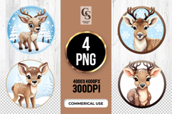Cute Fawn Deer Clipart Sublimation PNG Product Image 1