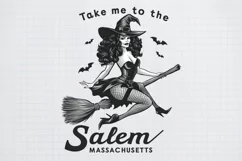 Vintage Halloween Witch, Take me to the Salem massachusetts Product Image 1