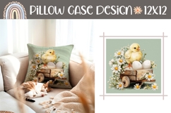 Easter Eggs Pillow Case Design, Easter Chick Pillow Print Product Image 1
