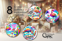 Beach, summer time | Sublimation round earring design Product Image 1