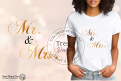 Mr And Mrs Wedding PNG Gold Couple Shirt Design Sublimation Product Image 3