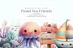 Watercolor Pastel Sea Friends Cliparts Product Image 1
