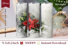 Watercolor Christmas Tumbler, Christmas Poinsettia Tumbler Product Image 1