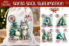 Cartoon Christmas Wolf Santa Sack, Christmas Santa Sack PNG Product Image 1
