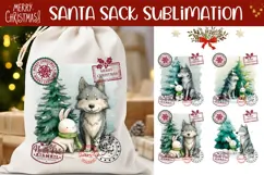 Cartoon Christmas Wolf Santa Sack, Christmas Santa Sack PNG Product Image 1