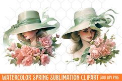 Watercolor Spring Clipart, Hello Spring Clipart Product Image 1