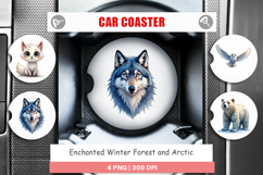 Winter Forest Arctic Friends Car Coaster Product Image 1