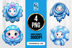 Snowflake Girl Clipart Sublimation PNG Product Image 1