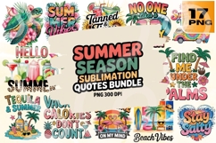 Summer Sublimation Quotes PNG Pack Product Image 1