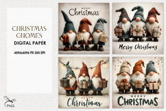 Cute christmas gnomes digital paper, background clipart Product Image 1