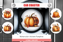 Autumn Pumpkins Car Coaster Product Image 1