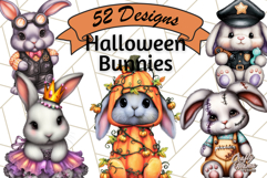 Halloween Bunny Clipart, Cute Bunnies in Costumes PNG Product Image 1