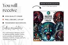 Native American God Spirit of death clipart, Round PNG Product Image 2