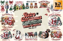Retro Christmas PNG Bundle 2025 Product Image 1