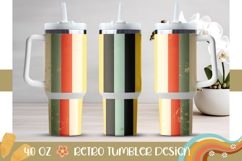 Retro Stripes Tumbler Template, Abstract 40 Oz Tumbler Print Product Image 1