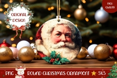 Vintage Santa Claus Ornament PNG, Winter Ornament Template Product Image 1
