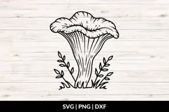 Black Trumpet Mushroom SVG, PNG, DXF Product Image 1