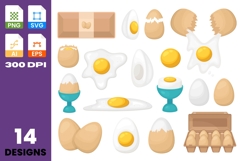 Chicken Egg Clipart Farm Fresh Digital Stickers Product Image 1