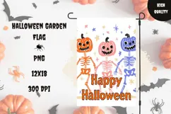 Pumpkin Head Garden Flag, Happy Halloween Garden Flag Design Product Image 1