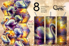 Swan | 8 impressiomism skinny tumbler Sublimation designs Product Image 1
