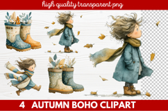 Autumn Boho Clipart | Fall Bohemian Aesthetic PNG Illustrati Product Image 1