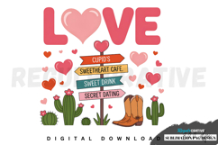 Cupid&#039;s Sweetheart Cafe PNG, Valentine&#039;s Day Sublimation PNG Product Image 1