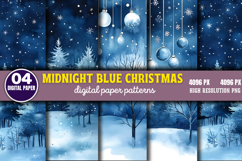 Midnight Blue Christmas Backgrounds Bundle PNG Product Image 2