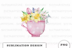 Watercolor Spring flowers sublimation png Product Image 1