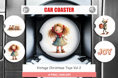 Vintage Christmas Toys Car Coaster Product Image 1