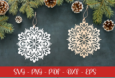 Snowflake laser SVG PNG| Christmas Snowflakes ornament Product Image 1