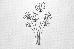Minimalist Wildflower Line Art Embroidery Design Product Image 1