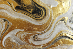 Black White Gold Marble Swirl Art Product Image 1