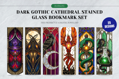 Dark Gothic Cathedral Stained Glass Bookmark Set Product Image 1