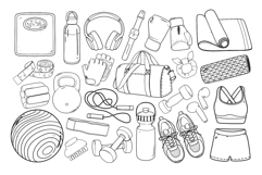 Fitness Equipment Clipart SVG PNG Product Image 3