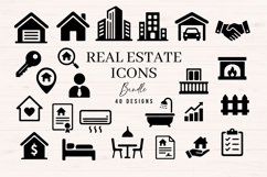 Real Estate Icons SVG Bundle, 40 House &amp; Property Icons Product Image 1