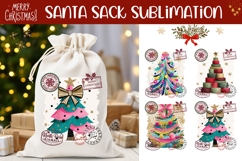 Cartoon Christmas Tree Santa Sack Designs, Christmas PNG Product Image 1