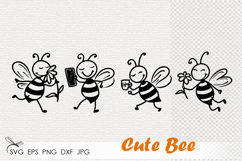 Cute Bee SVG files - 4 Variations Product Image 1