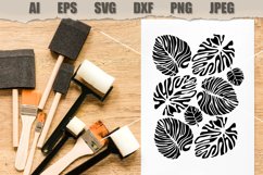 Stencil Monstera SVG Product Image 2