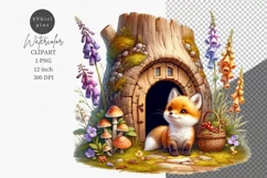 Fox clipart, Animals house clipart, Cute animals Product Image 1