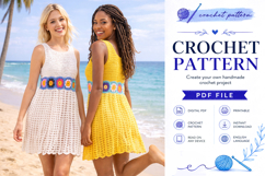 Floral Granny Square Crochet Dress Pattern PDF Product Image 4