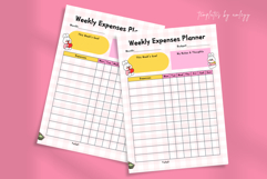 Cute Weekly Expenses Planner Editable Canva Template Product Image 1