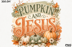 Pumpkin and Jesus Christian Fall Autumn Sublimation SVG Product Image 2